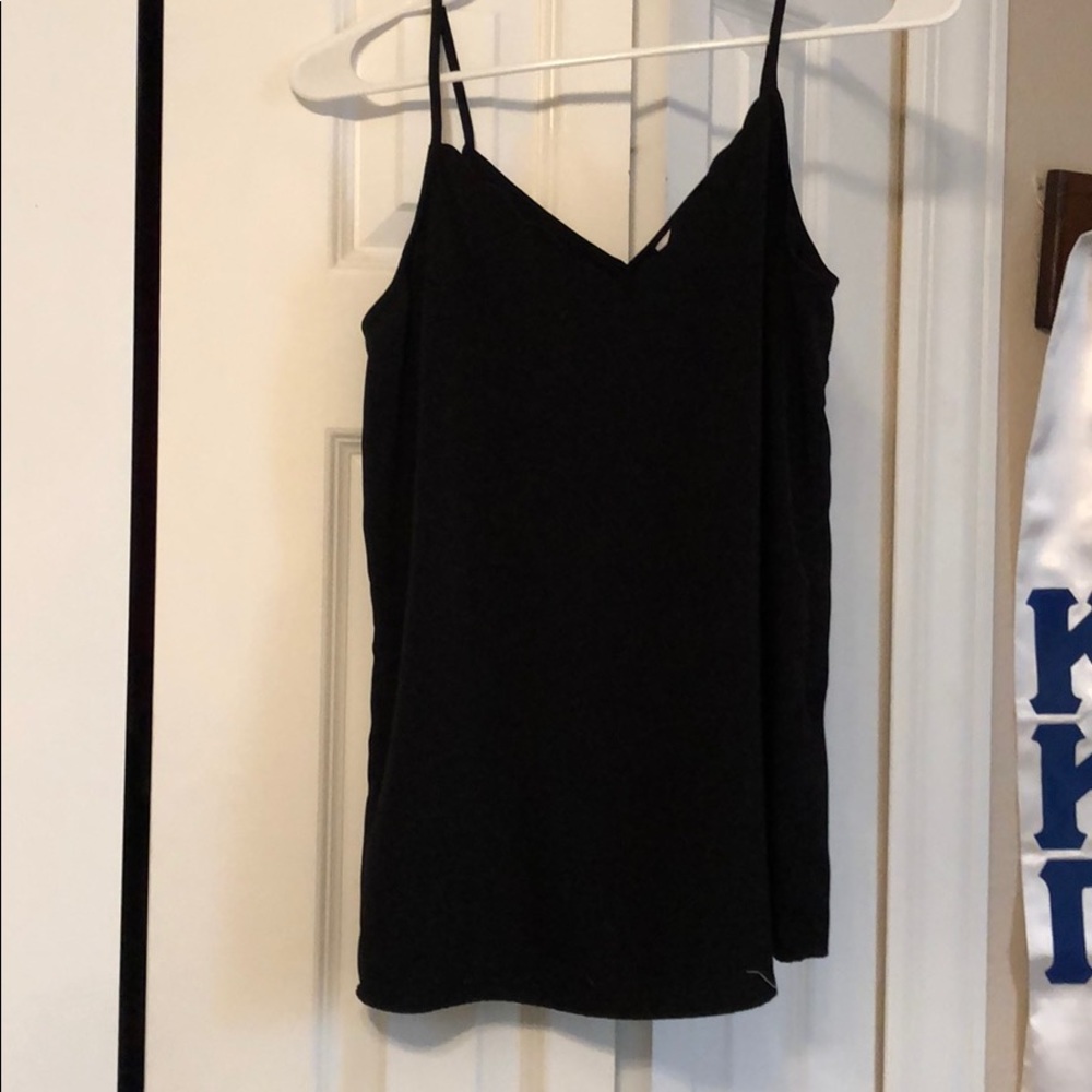 Nordstrom scalloped black tank